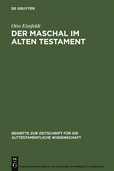 Der Maschal im Alten Testament main product photo