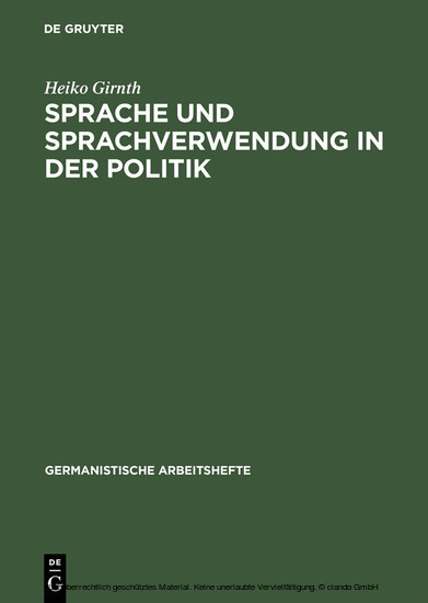 Sprache und Sprachverwendung in der Politik main product photo