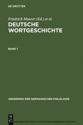 Deutsche Wortgeschichte. Band 1. Bd.1