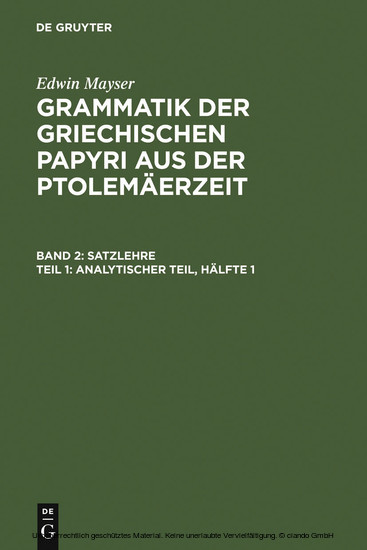 Analytischer Teil, Hälfte 1. Tl.1 main product photo