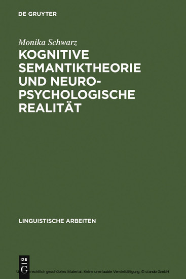 Kognitive Semantiktheorie und neuropsychologische Realität main product photo