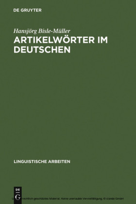 Artikelwörter im Deutschen