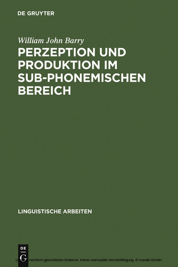 Perzeption und Produktion im sub-phonemischen Bereich main product photo