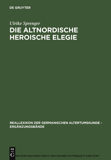 Die altnordische Heroische Elegie main product photo