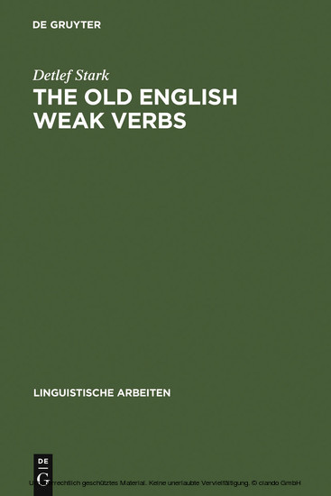 The old English weak verbs main product photo