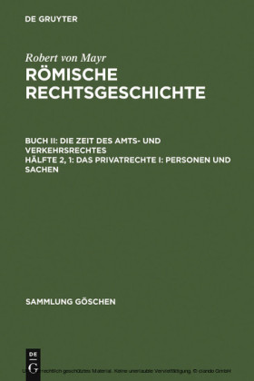 Das Privatrechte I: Personen und Sachen