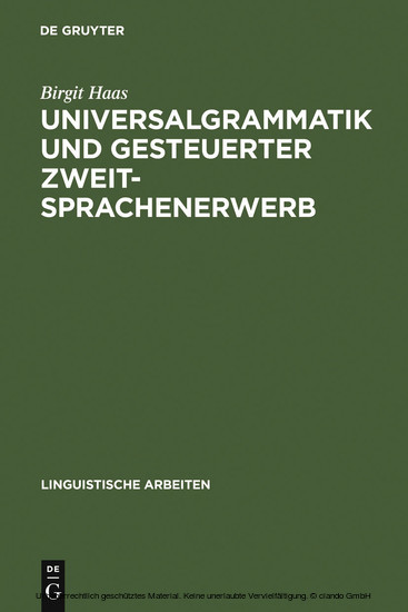 Universalgrammatik und gesteuerter Zweitsprachenerwerb main product photo
