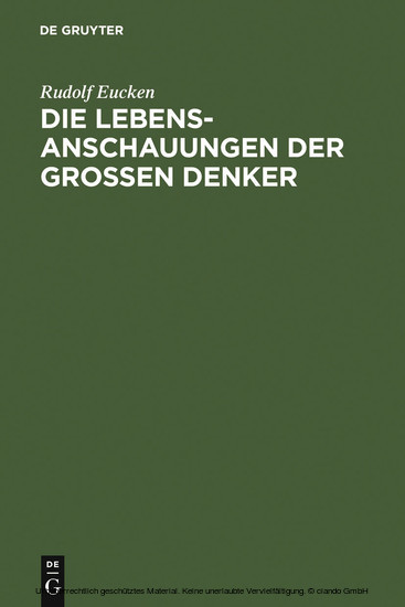Die Lebensanschauungen der großen Denker main product photo