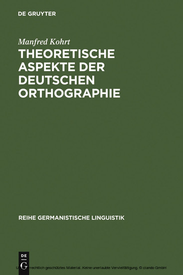 Theoretische Aspekte der deutschen Orthographie main product photo