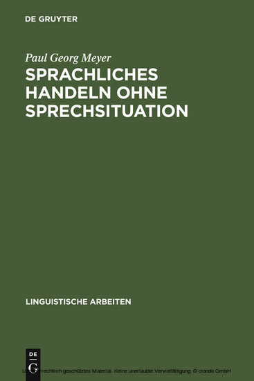 Sprachliches Handeln ohne Sprechsituation main product photo