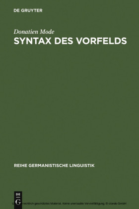 Syntax des Vorfelds