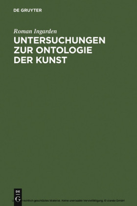 Untersuchungen zur Ontologie der Kunst
