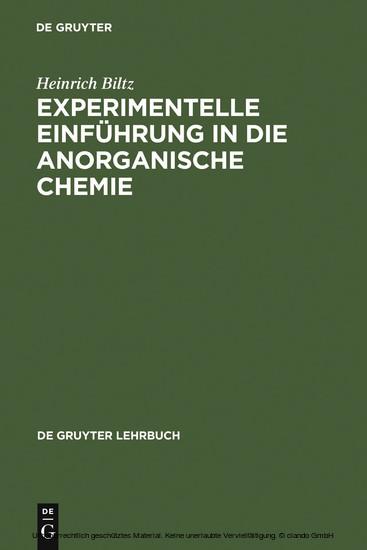 Experimentelle Einführung in die Anorganische Chemie main product photo