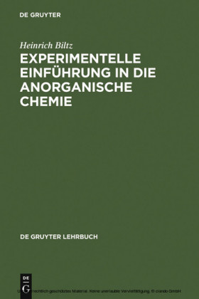 Experimentelle Einführung in die Anorganische Chemie