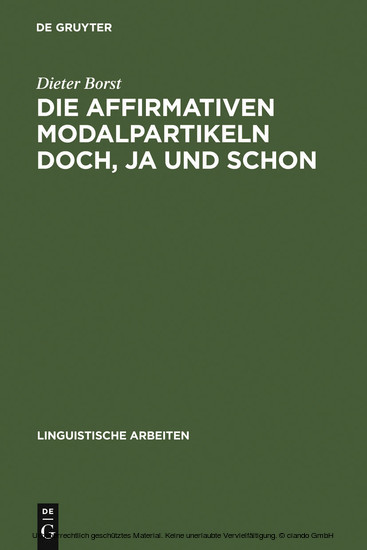 Die affirmativen Modalpartikeln doch, ja und schon main product photo