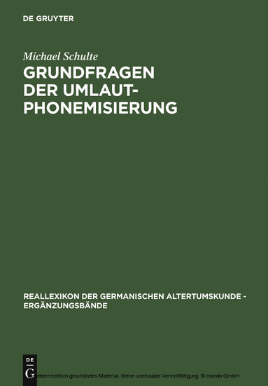 Grundfragen der Umlautphonemisierung main product photo