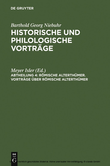 Vorträge über römische Alterthümer main product photo
