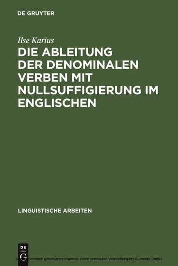 Die Ableitung der denominalen Verben mit Nullsuffigierung im Englischen main product photo