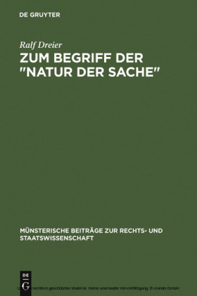 Zum Begriff der 'Natur der Sache'