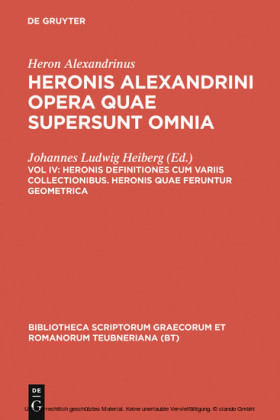 Heronis definitiones cum variis collectionibus. Heronis quae feruntur geometrica