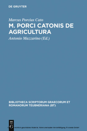 M. Porci Catonis de agri cultura