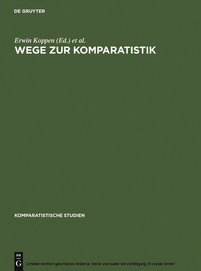 Wege zur Komparatistik main product photo