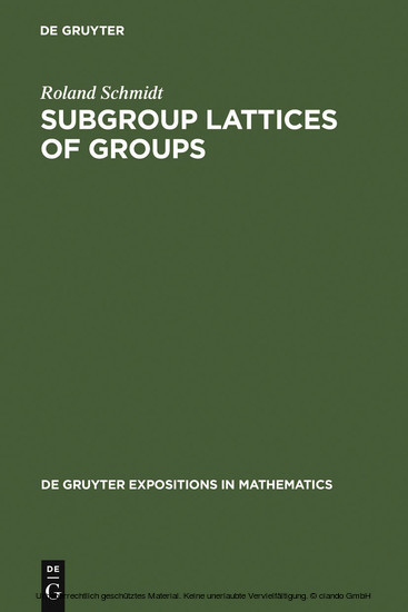 Subgroup Lattices of Groups main product photo