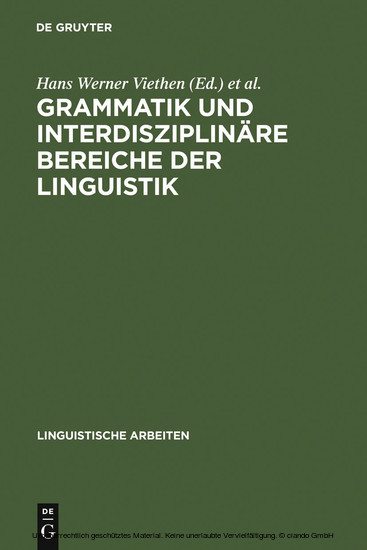 Grammatik und interdisziplinäre Bereiche der Linguistik main product photo