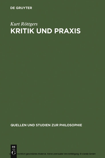 Kritik und Praxis main product photo
