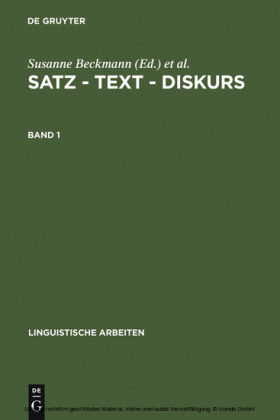 Satz - Text - Diskurs. Band 1. Bd.1