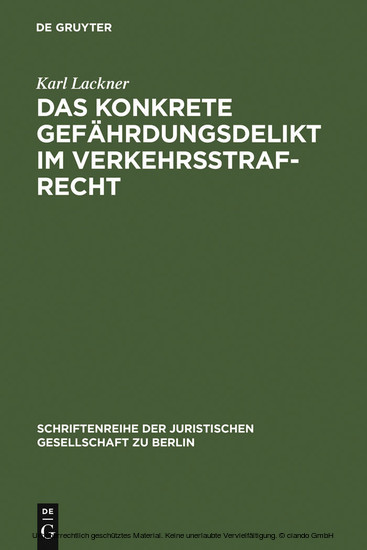 Das konkrete Gefährdungsdelikt im Verkehrsstrafrecht main product photo