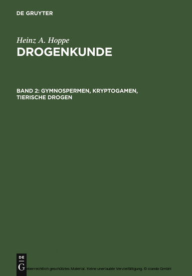 Gymnospermen, Kryptogamen, Tierische Drogen main product photo