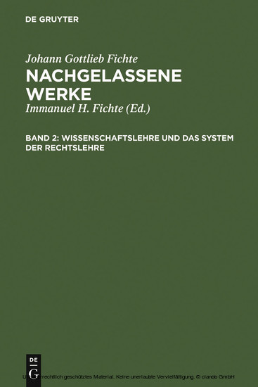 Wissenschaftslehre und das System der Rechtslehre main product photo