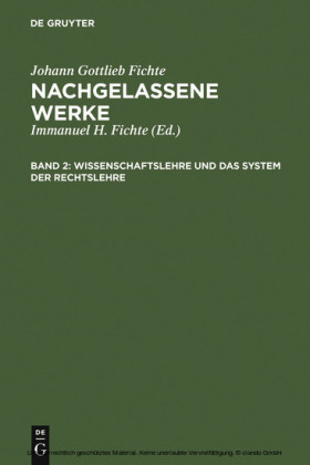 Wissenschaftslehre und das System der Rechtslehre