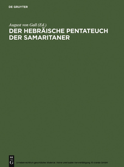 Der hebräische Pentateuch der Samaritaner main product photo