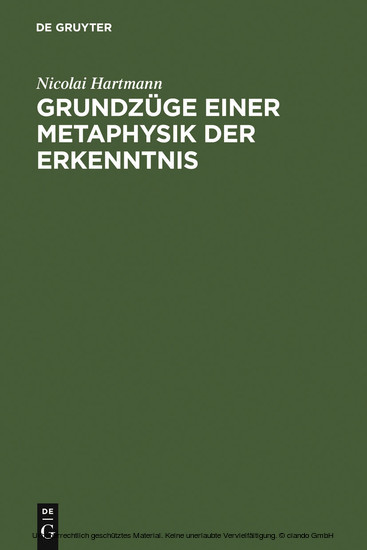 Grundzüge einer Metaphysik der Erkenntnis main product photo