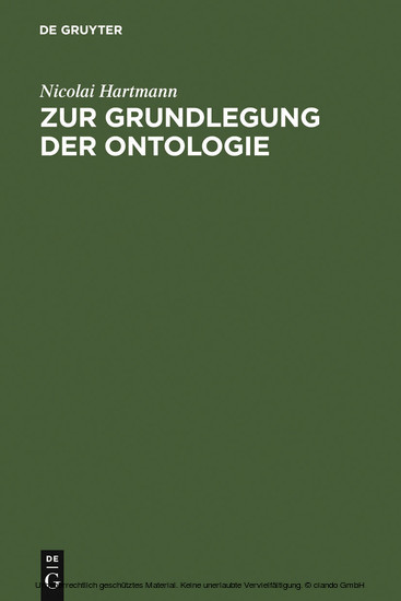 Zur Grundlegung der Ontologie main product photo