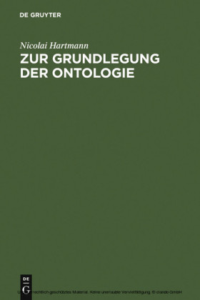 Zur Grundlegung der Ontologie
