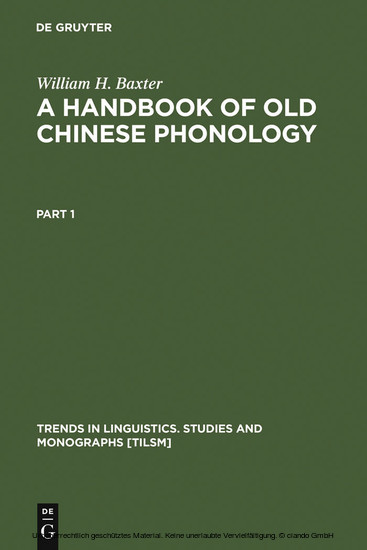 A Handbook of Old Chinese Phonology main product photo