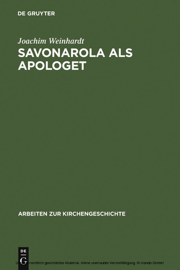 Savonarola als Apologet main product photo