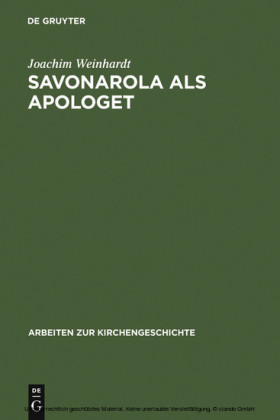 Savonarola als Apologet