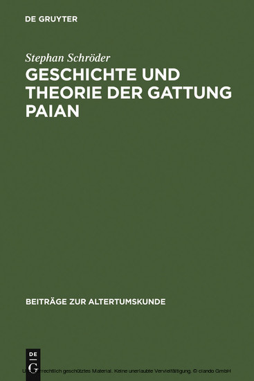 Geschichte und Theorie der Gattung Paian main product photo