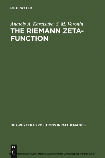 The Riemann Zeta-Function main product photo