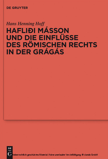 Hafliði Másson und die Einflüsse des römischen Rechts in der Grágás main product photo