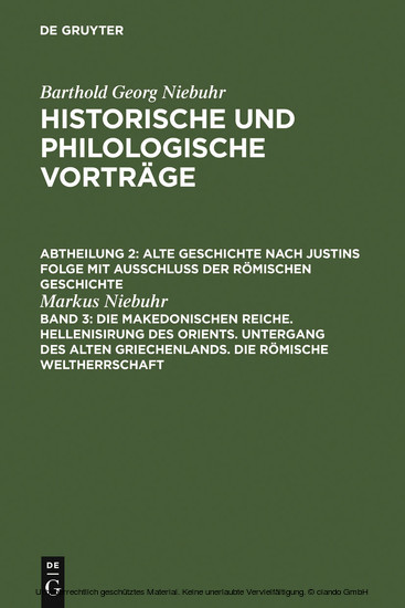 Die makedonischen Reiche. Hellenisirung des Orients. Untergang des alten Griechenlands. Die römische Weltherrschaft main product photo