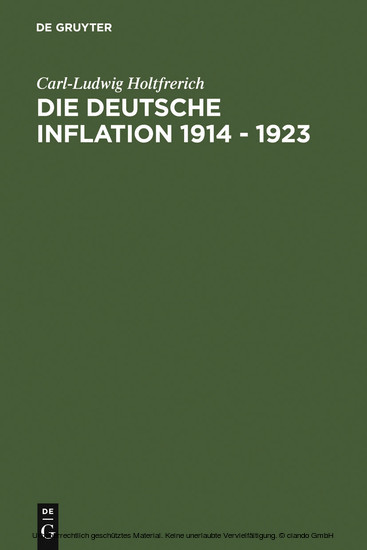 Die deutsche Inflation 1914 - 1923 main product photo