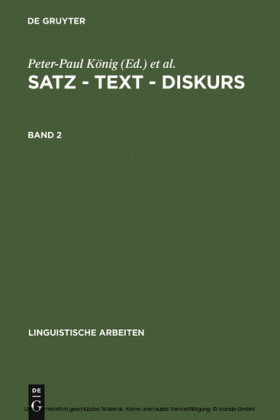 Satz - Text - Diskurs. Band 2. Bd.2