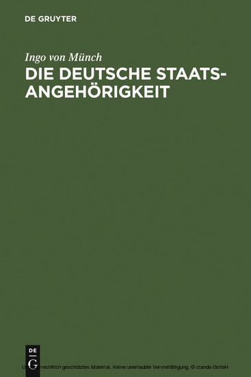 Die deutsche Staatsangehörigkeit main product photo