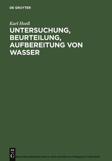 Untersuchung, Beurteilung, Aufbereitung von Wasser main product photo