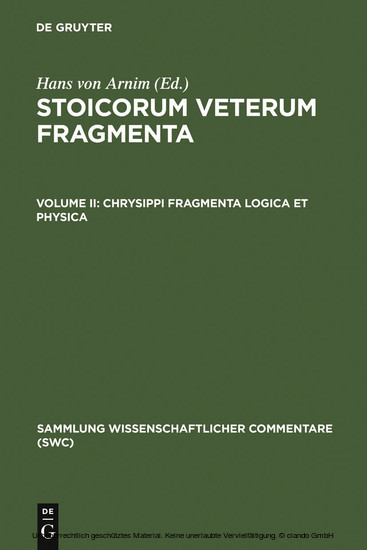 Chrysippi fragmenta logica et physica main product photo